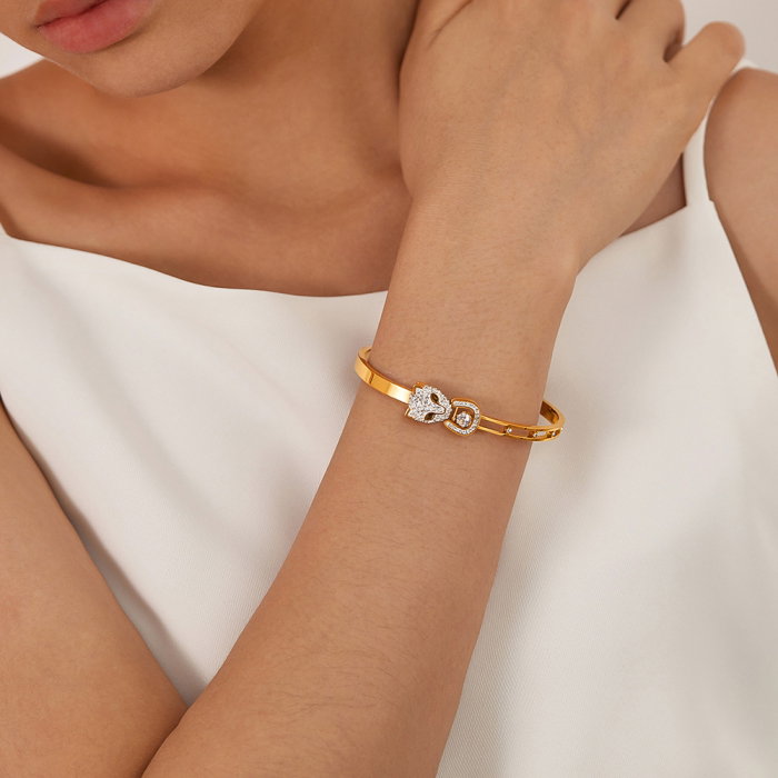 Bratara inox Leopard cu zirconii [4]