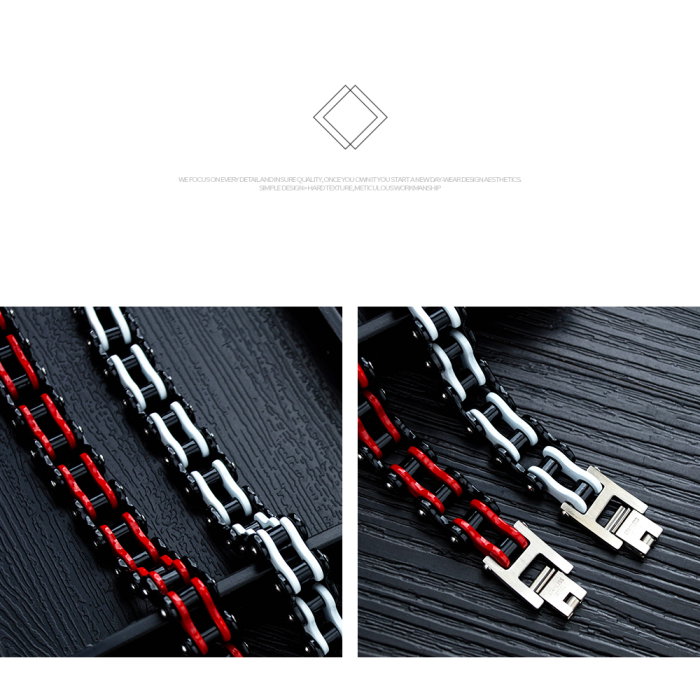 Bratara inox Moto rosu-negru – Putere si atitudine urbana [6]