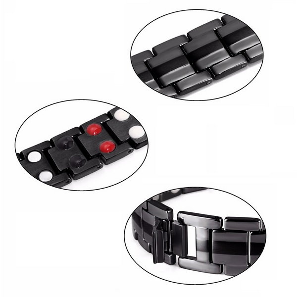 Bratara inox neagra cu magneti [4]