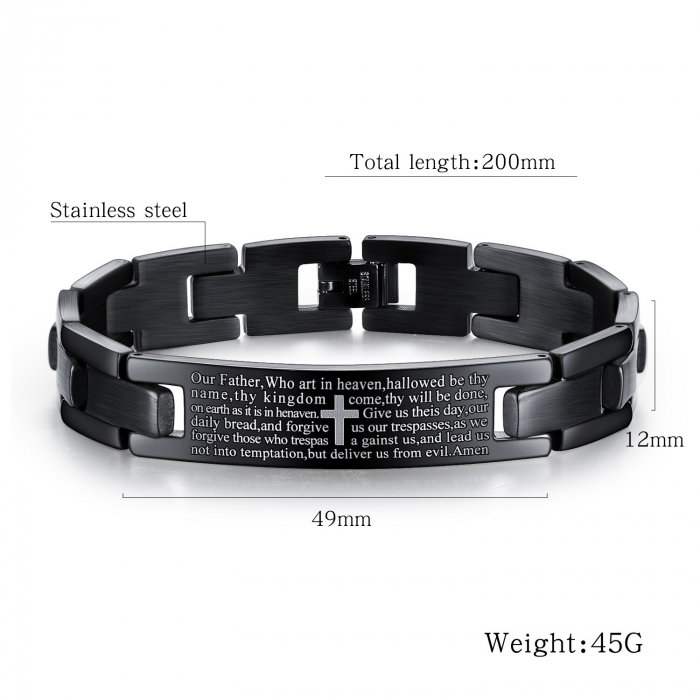 Bratara inox cu rugaciune 12 mm latime [6]