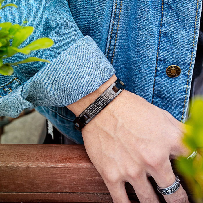 Bratara inox cu rugaciune 12 mm latime [2]