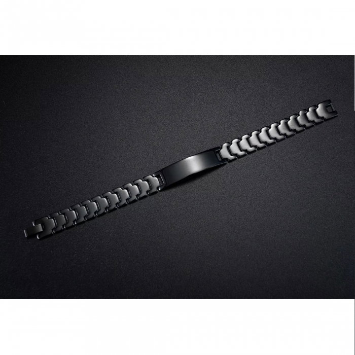 Bratara inox neagra de 21 cm lungime si 12 mm latime [4]