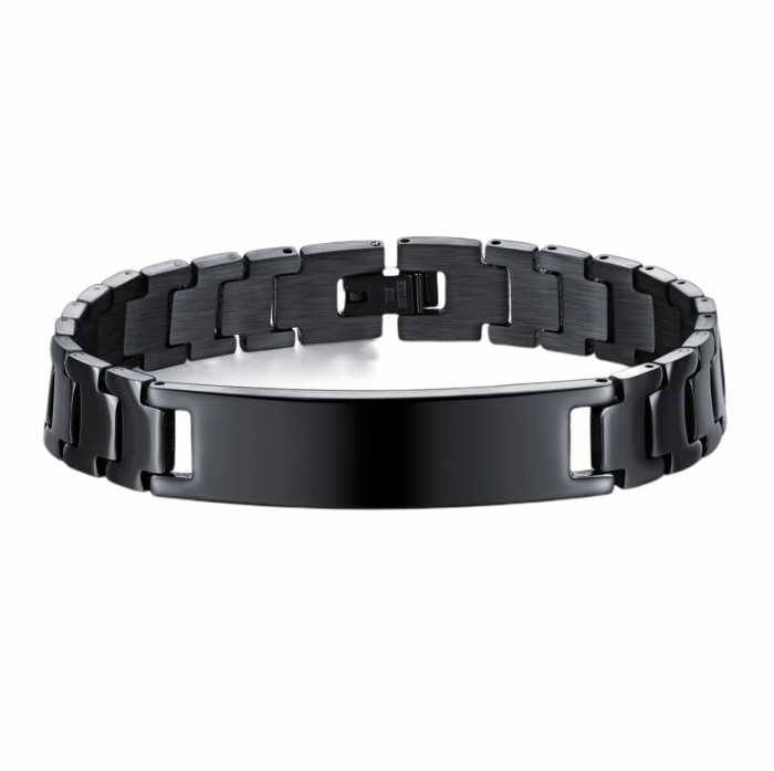 Bratara inox neagra de 21 cm lungime si 12 mm latime [1]