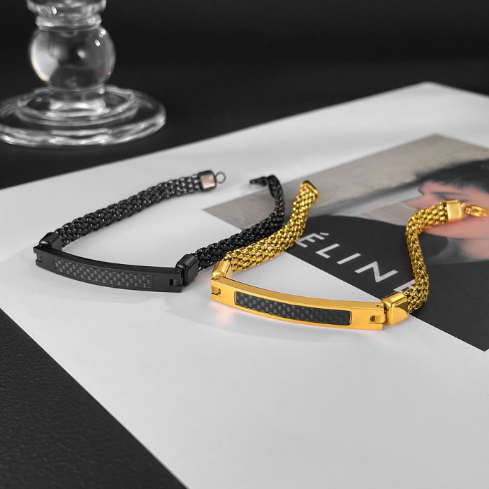 Bratara inox Plasa Neagra cu Placuta Carbon – Eleganta si Forta Urbana [7]