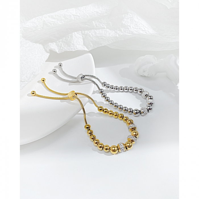 Bratara inox reglabila cu bilute si zirconii [7]