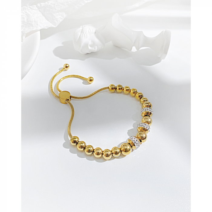 Bratara inox reglabila cu bilute si zirconii [4]