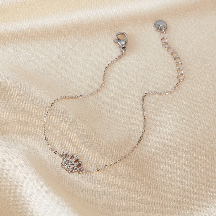 Bratara inox reglabila cu coroana si zirconii [3]