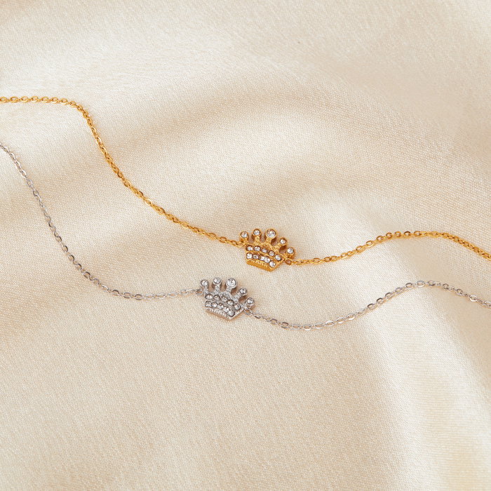 Bratara inox reglabila cu coroana si zirconii [8]