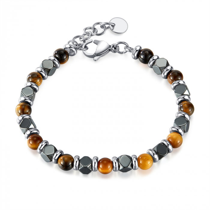 Bratara inox reglabila cu Ochi de Tigru si Hematite [1]