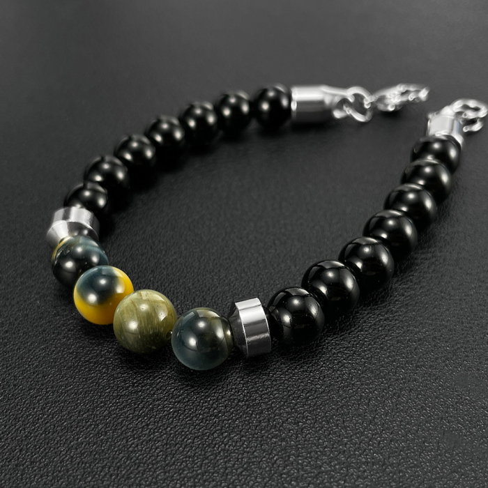 Bratara inox reglabila cu Ochi de Tigru si Onix [5]