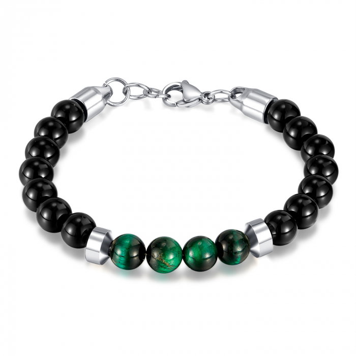 Bratara inox reglabila cu Ochi de Tigru si Onix [1]