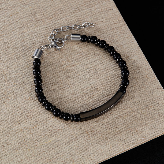 Bratara inox reglabila cu onix [3]