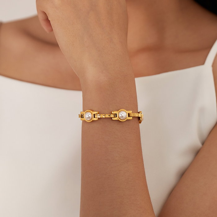 Bratara inox reglabila cu perle [12]