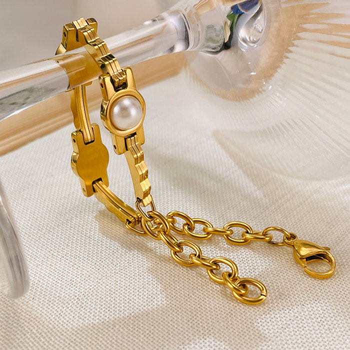 Bratara inox reglabila cu perle [3]