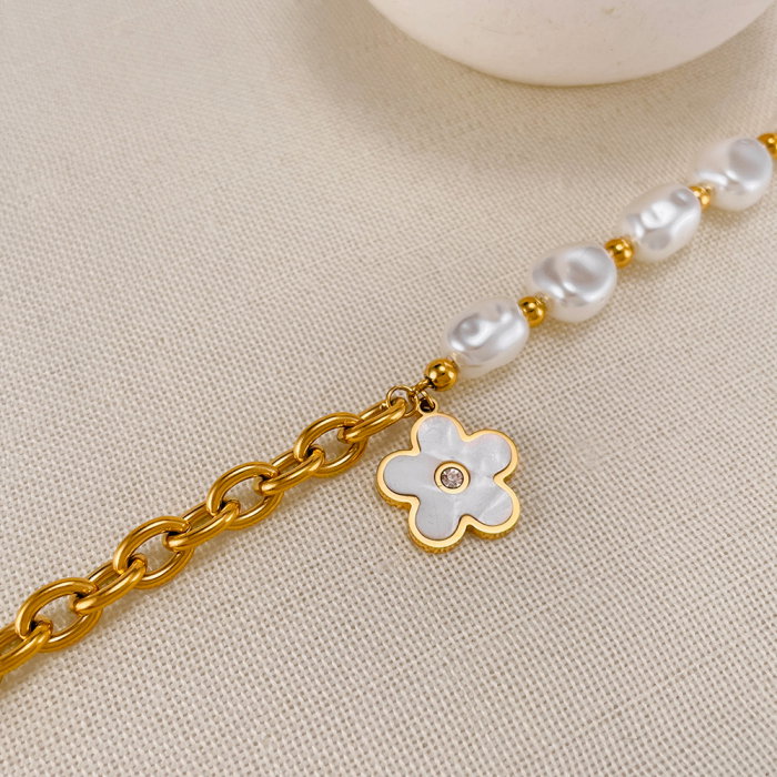 Bratara inox reglabila cu Perle Naturale si Abalone [2]