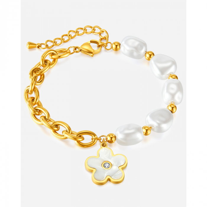 Bratara inox reglabila cu Perle Naturale si Abalone [8]