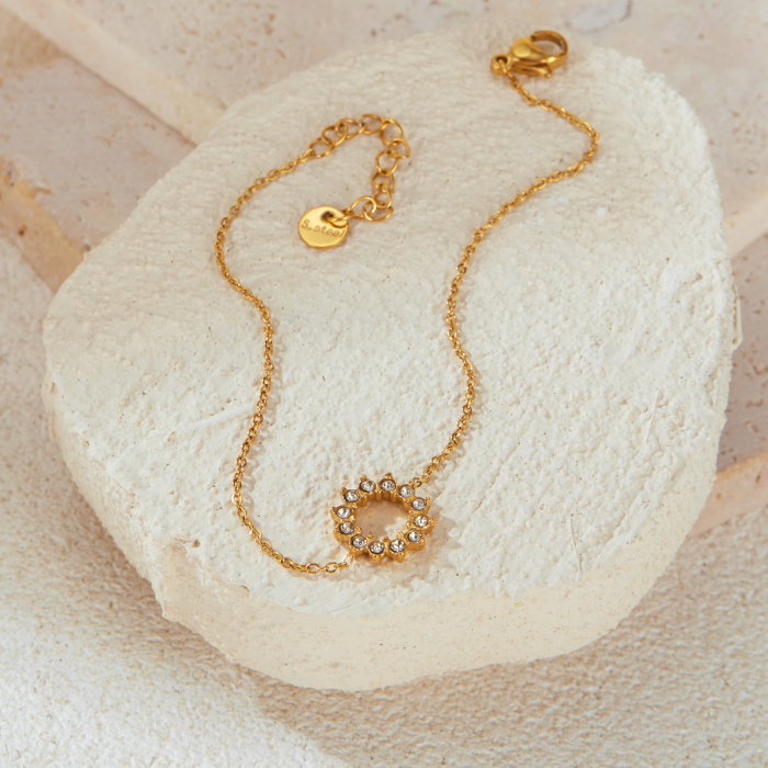 Bratara inox reglabila cu soare si zirconii [5]