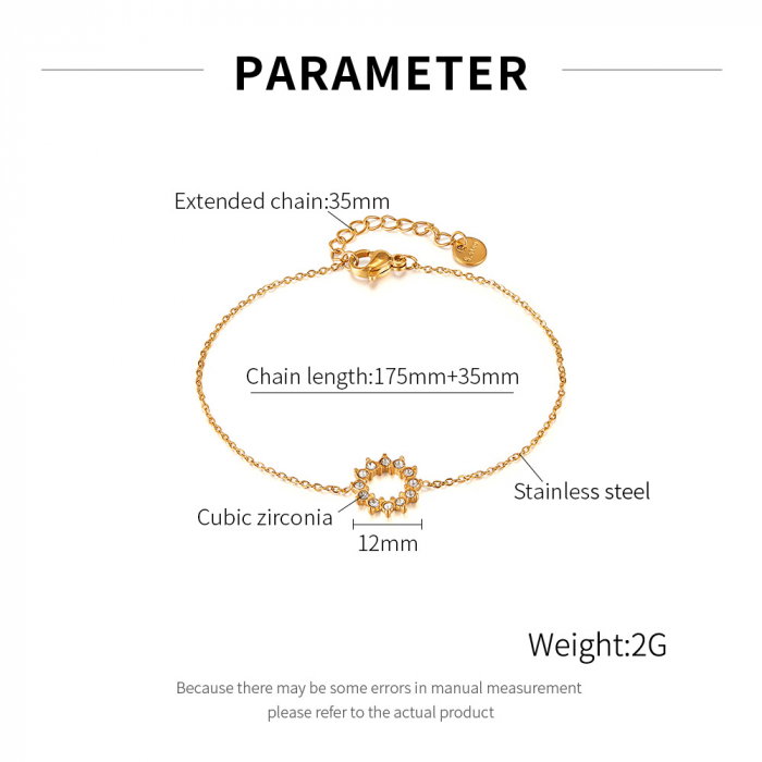 Bratara inox reglabila cu soare si zirconii [6]