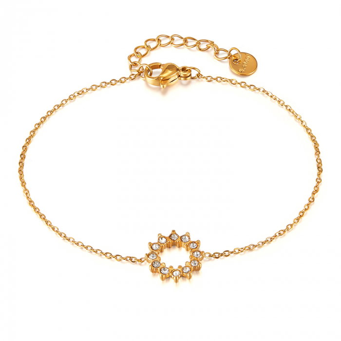 Bratara inox reglabila cu soare si zirconii [1]