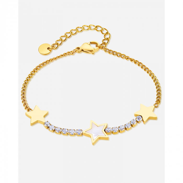 Bratara inox reglabila cu Stelute, Zirconii si Abalone [15]