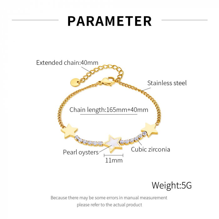 Bratara inox reglabila cu Stelute, Zirconii si Abalone [11]