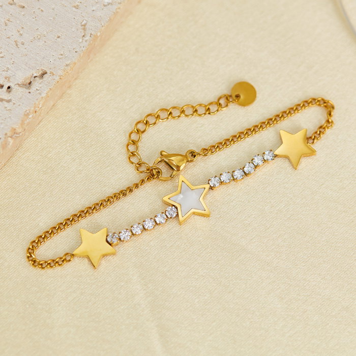 Bratara inox reglabila cu Stelute, Zirconii si Abalone [12]