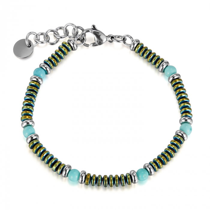 Bratara inox reglabila cu Turcoaz si Lapis Lazuli [1]