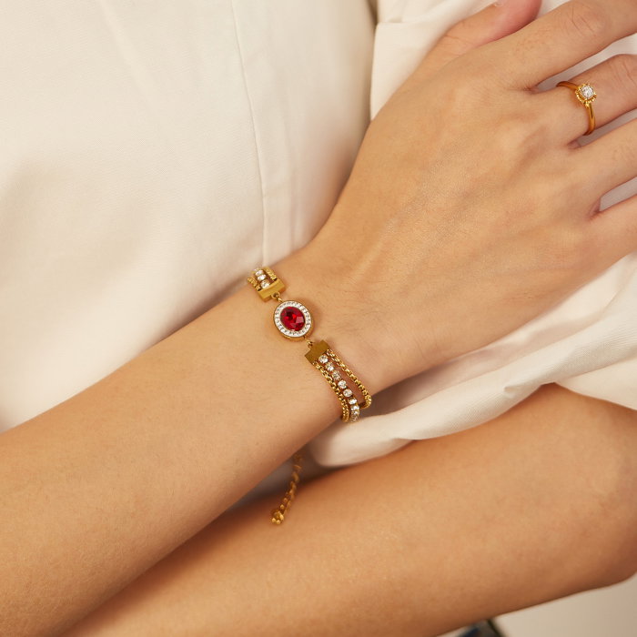 Bratara inox reglabila Elegance cu Zirconii [14]