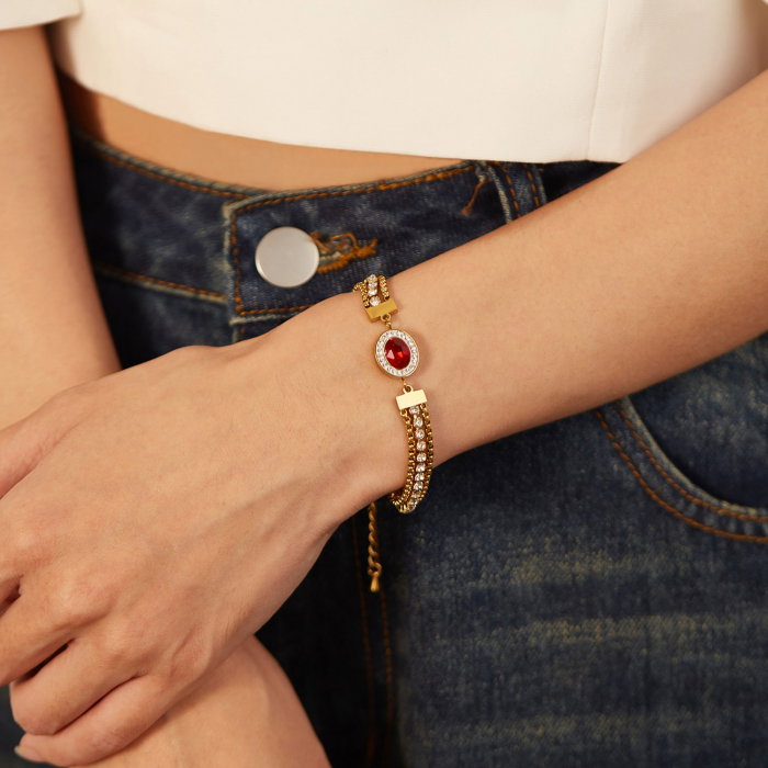 Bratara inox reglabila Elegance cu Zirconii [7]