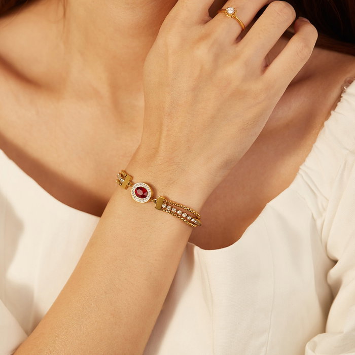 Bratara inox reglabila Elegance cu Zirconii [4]