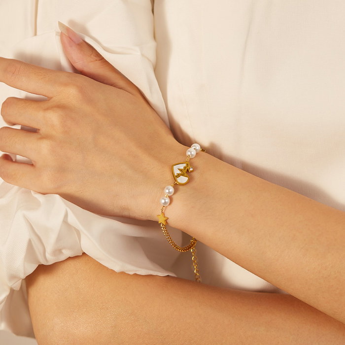 Bratara inox reglabila Puls, Stelute, Perle si Abalone [4]