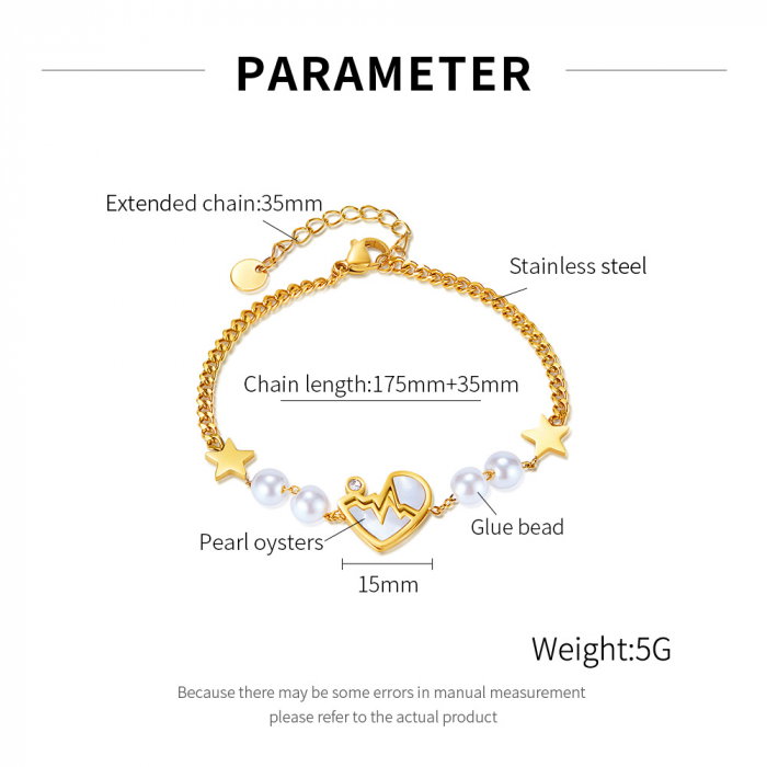 Bratara inox reglabila Puls, Stelute, Perle si Abalone [10]