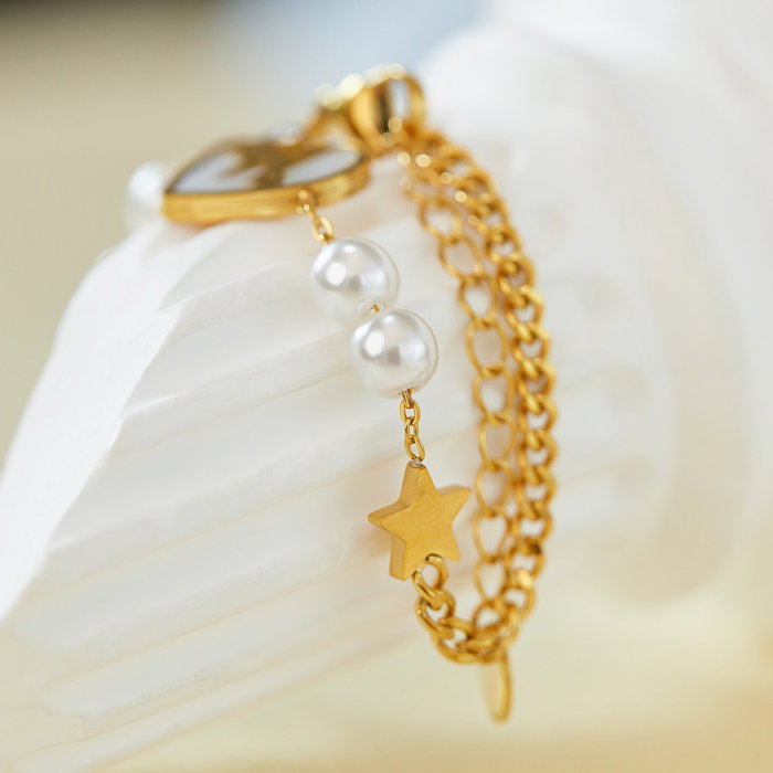 Bratara inox reglabila Puls, Stelute, Perle si Abalone [7]