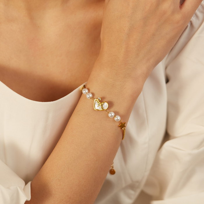 Bratara inox reglabila Puls, Stelute, Perle si Abalone [2]