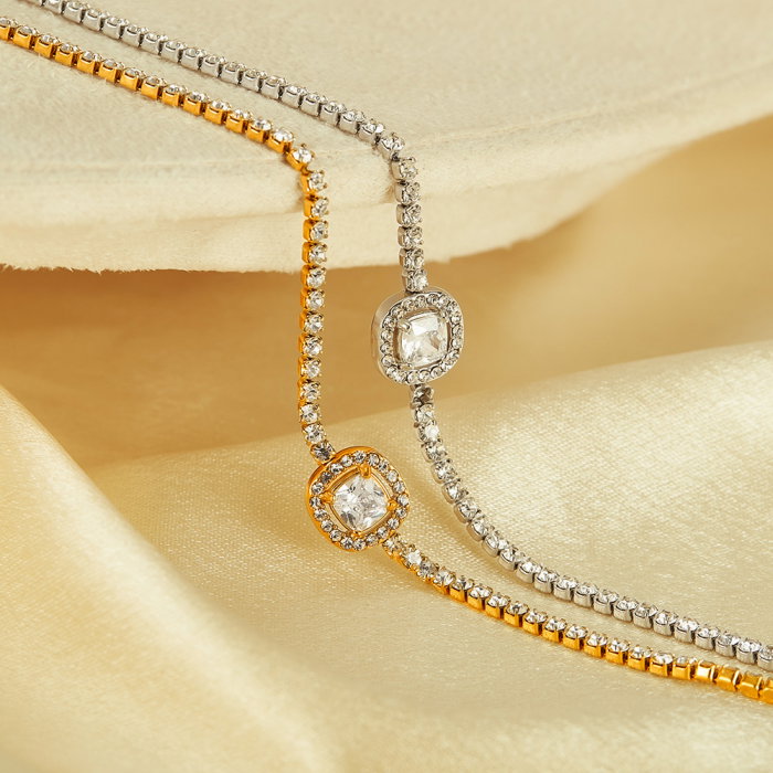 Bratara tennis inox reglabila cu zirconii [8]