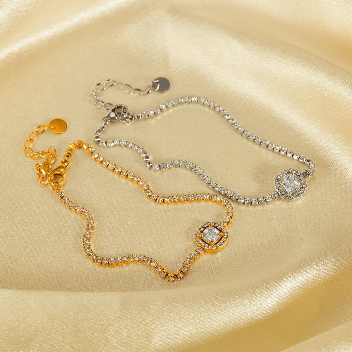 Bratara tennis inox reglabila cu zirconii [9]