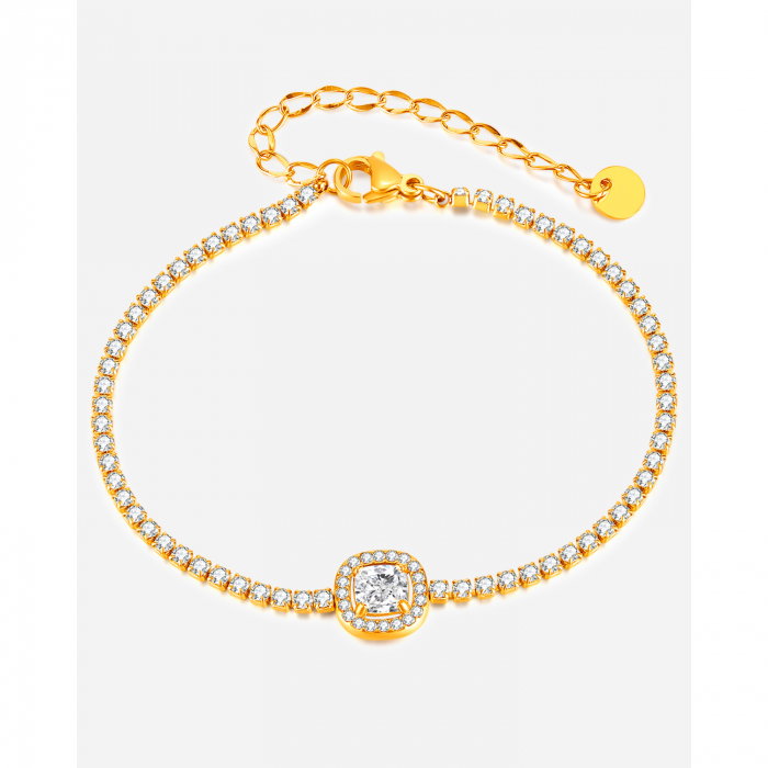 Bratara tennis inox reglabila cu zirconii [11]