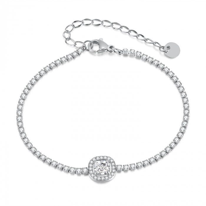 Bratara tennis inox reglabila cu zirconii [1]