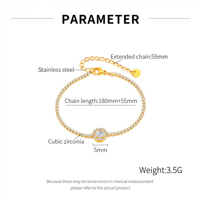 Bratara tennis inox reglabila cu zirconii [7]