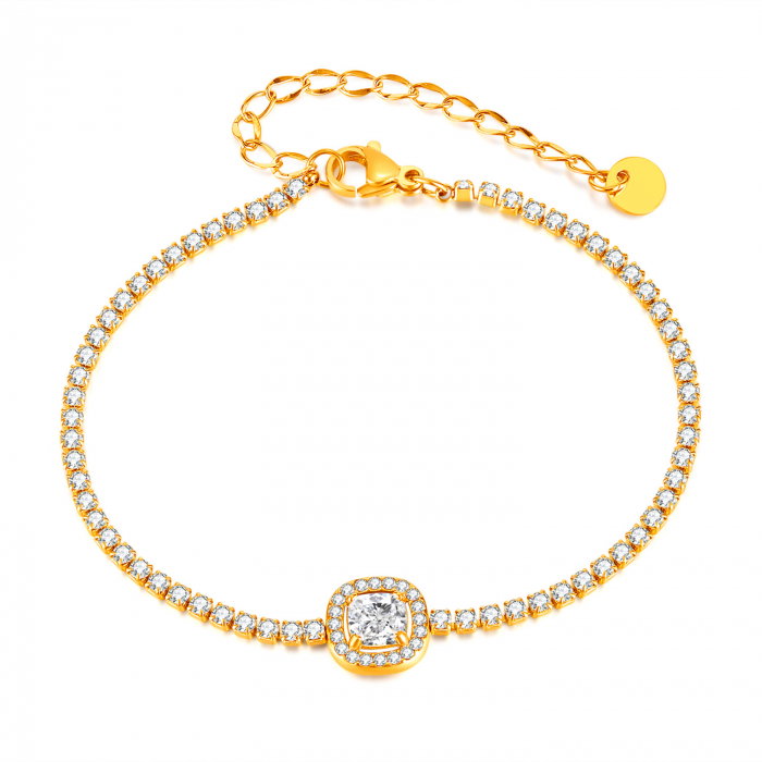 Bratara tennis inox reglabila cu zirconii [1]