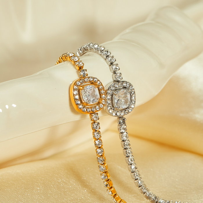 Bratara tennis inox reglabila cu zirconii [6]