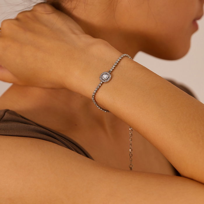 Bratara tennis inox reglabila cu zirconii [2]