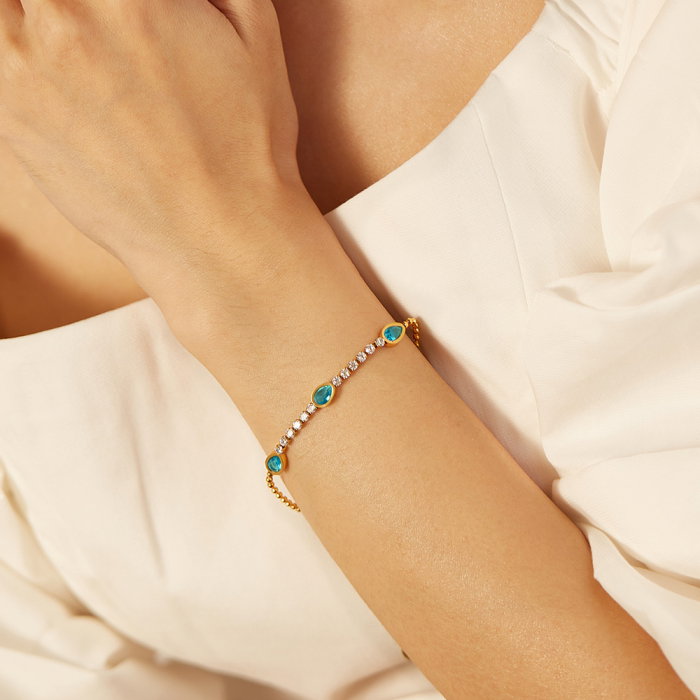 Bratara tennis inox reglabila cu Zirconii [10]