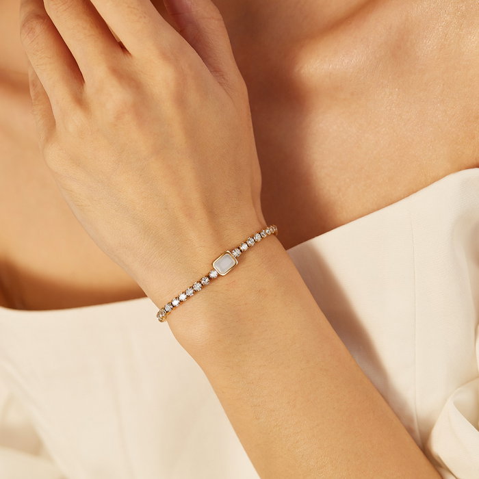 Bratara tennis inox reglabila Elegance cu Zirconii [2]