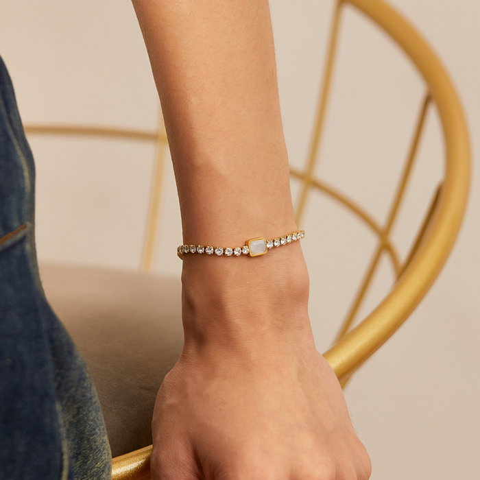 Bratara tennis inox reglabila Elegance cu Zirconii [4]