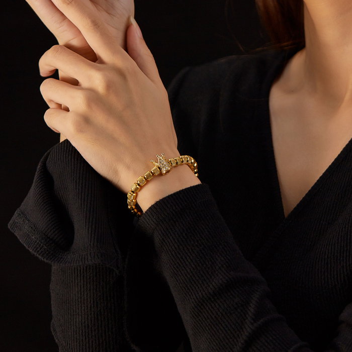 Bratara inox reglabila Unisex cu Coroana [4]