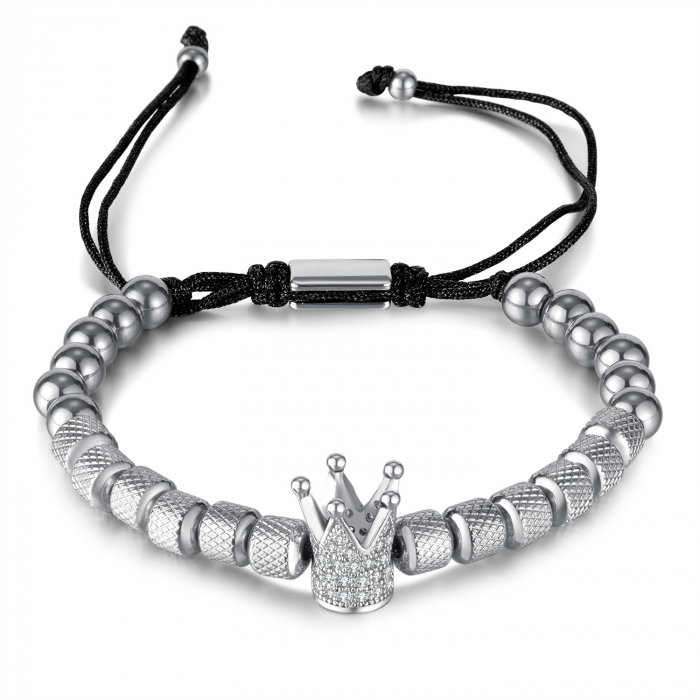 Bratara inox reglabila Unisex cu Coroana [1]