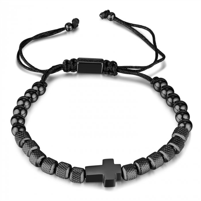 Bratara inox reglabila Unisex cu Cruce [1]
