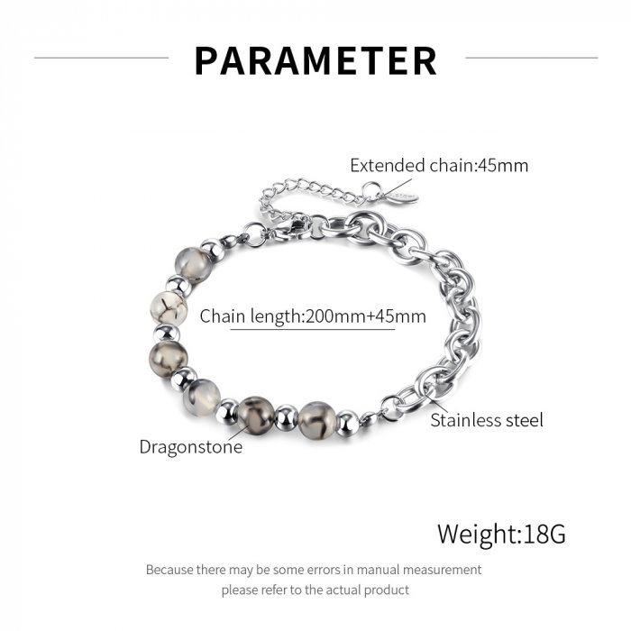 Bratara inox reglabila unisex cu Dragonstone [7]