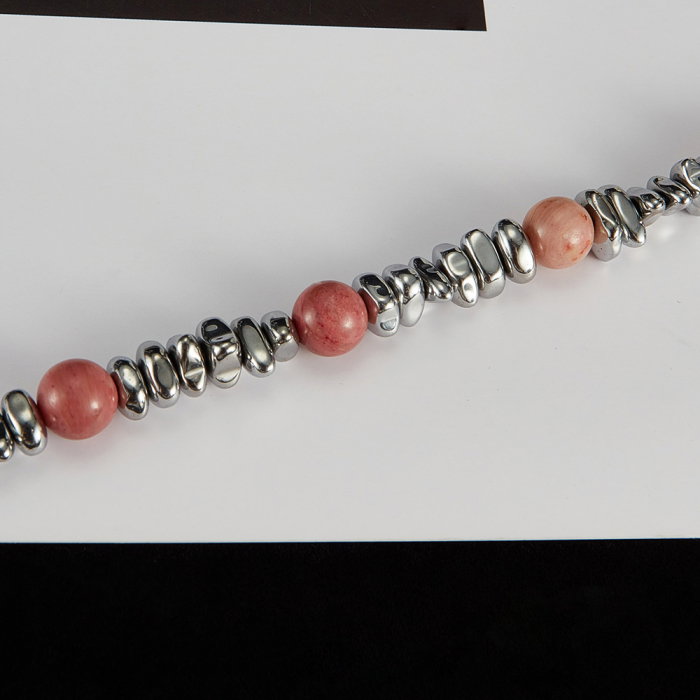 Bratara inox reglabila Unisex cu Hematit si Obsidian Mahogany [6]